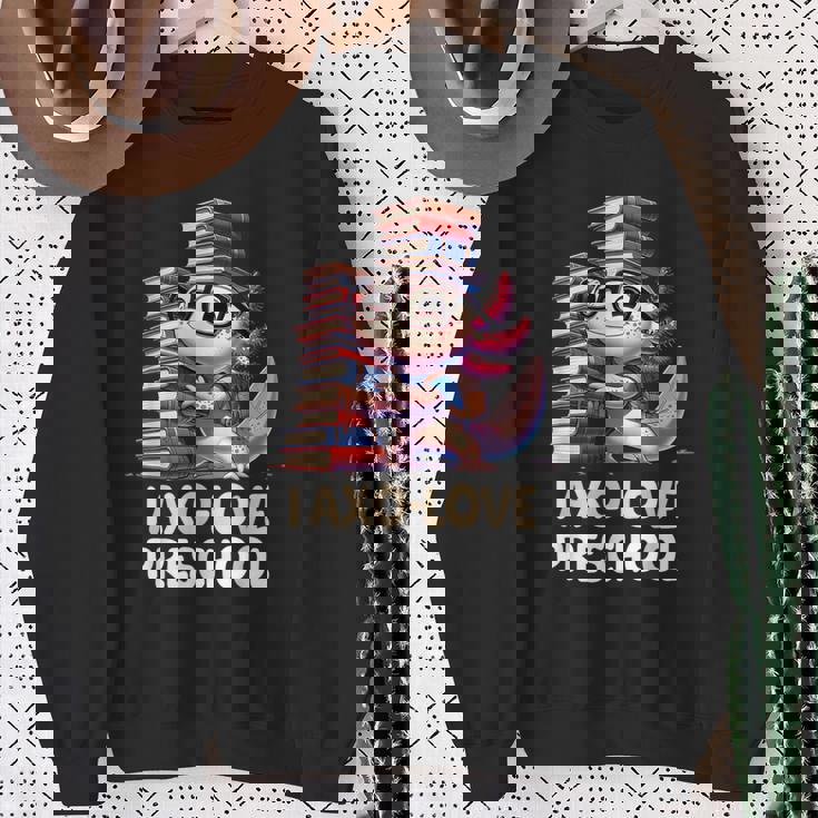 I Axo Love Presschool Axolotl 新学期読書 スウェットシャツ 年配の女性への贈り物