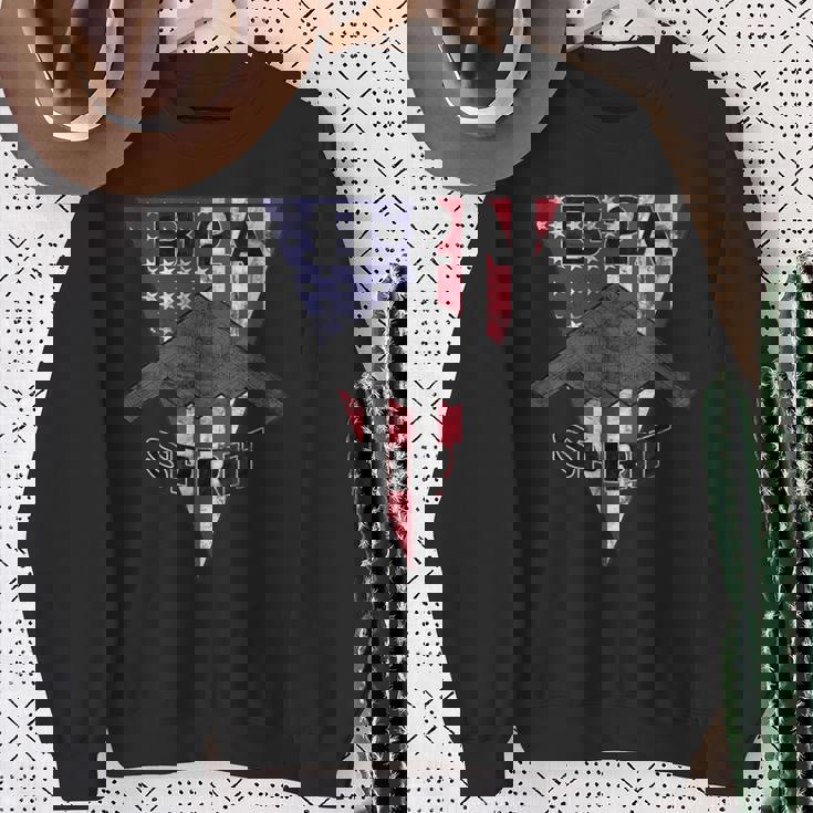 B-2 スピリット ステルス 飛行機 愛国心 飛行機 ビンテージ スウェットシャツ 年配の女性への贈り物