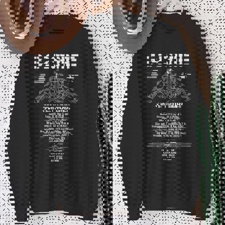 B-2Pirittealth Bomberpecs ミリタリーエアクラフトb2 スウェットシャツ 年配の女性への贈り物