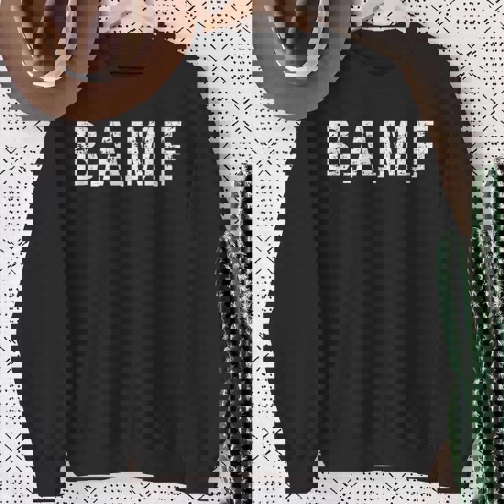 Bamf Bad To The Bone 総合格闘技オペレーターtシャツ スウェットシャツ 年配の女性への贈り物