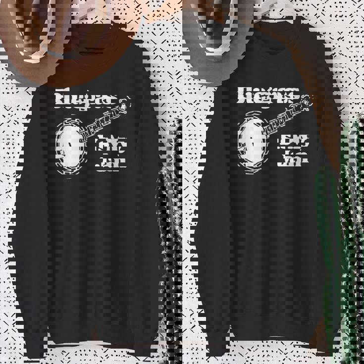 Bluegrass Is My Jam Banjo Musicintage Graphic スウェットシャツ 年配の女性への贈り物