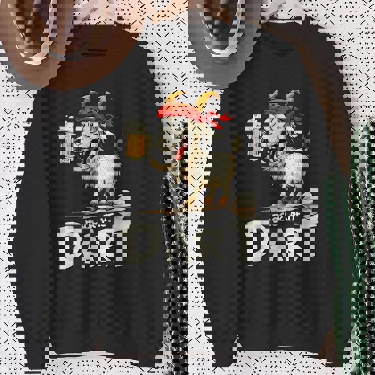 Bock Auf Dart ヤギとビールジョッキ 面白いダーツプレーヤー スウェットシャツ 年配の女性への贈り物