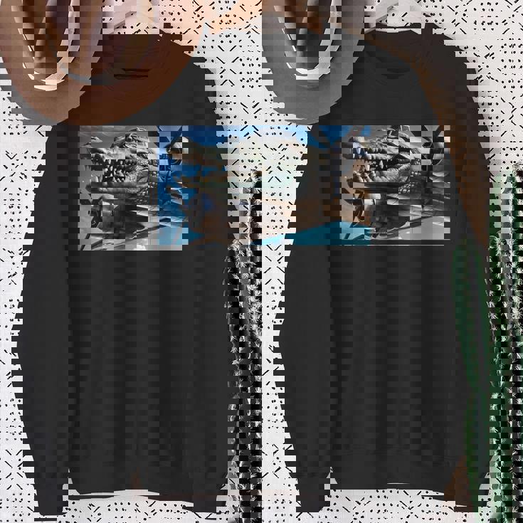 Bombardiro Crocodilo Brain Rot Gen Alpha Meme スウェットシャツ 年配の女性への贈り物