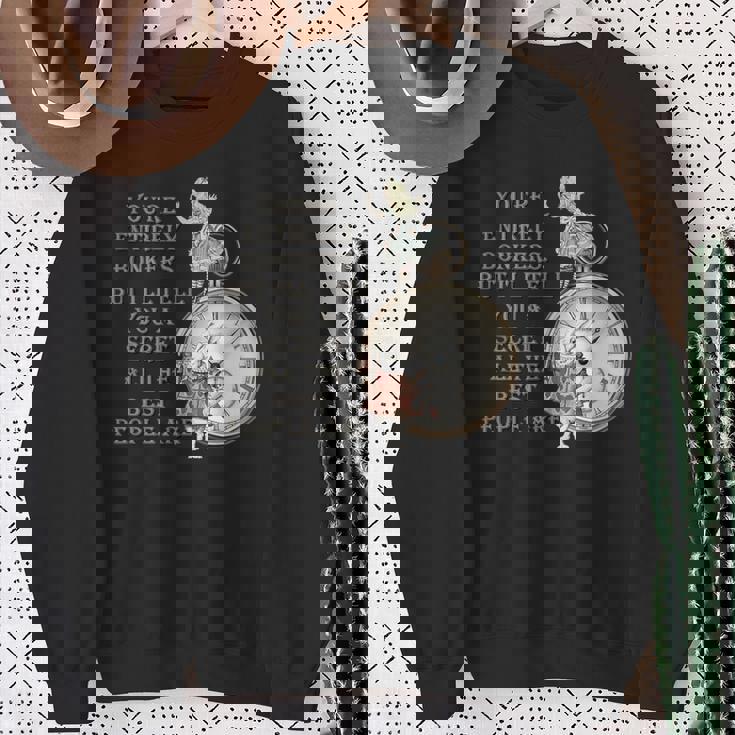 Bonkers Quote Time 不思議の国のアリス スウェットシャツ 年配の女性への贈り物