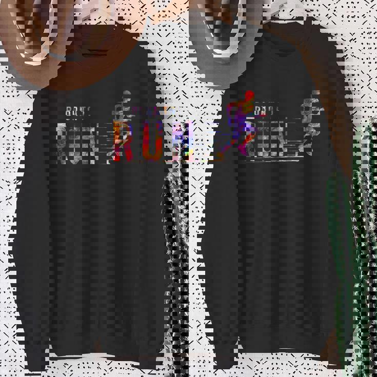 Born To Run マラソンランナー スポーツ カラフルtシャツ スウェットシャツ 年配の女性への贈り物