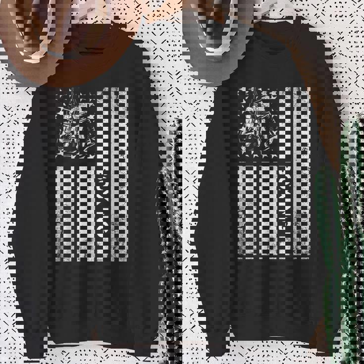 Boxerintage Boxing American Flag Boxing Distressed スウェットシャツ 年配の女性への贈り物