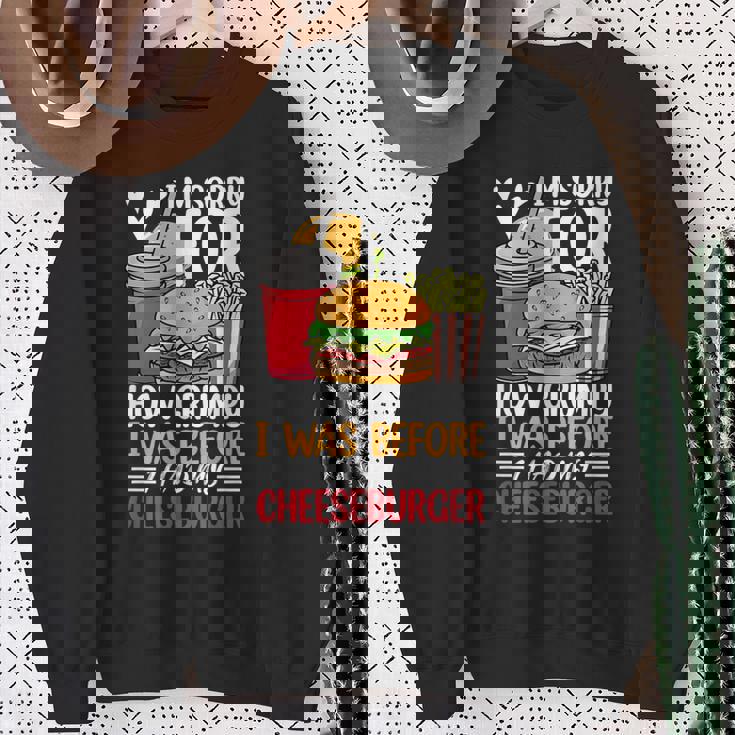 Burger メンズ レディース チーズバーガー ファーストフード バーガー愛好家 スウェットシャツ 年配の女性への贈り物