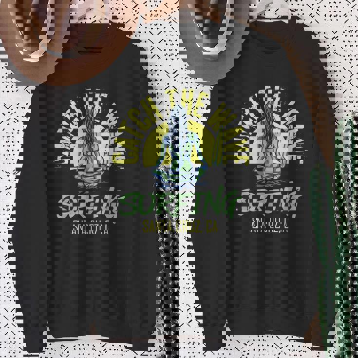 Catch Wave サンタクルーズ サーフィン カリフォルニアサーファー スウェットシャツ 年配の女性への贈り物