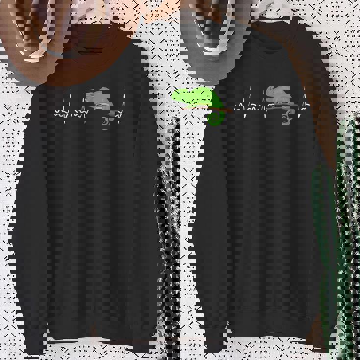 Chameleon ハートビート カメレオン 爬虫類トカゲ スウェットシャツ 年配の女性への贈り物