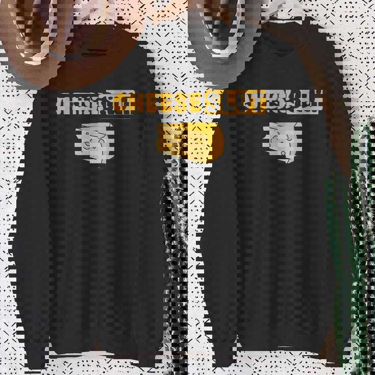 Cheeselut ファニーチーズ愛好家 乳製品 カード ユーモア メンズ レディース スウェットシャツ 年配の女性への贈り物