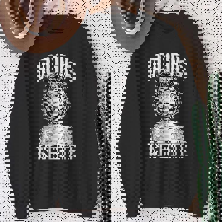 Chicas Malasaben Mejor Tatuaje Chica Diablo Camisa de entrenamiento Regalos para ancianas