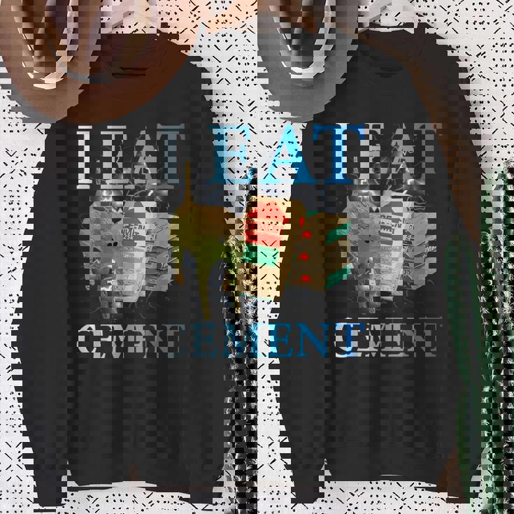 Cool I Eat セメント、建設猫、面白いユーモア、猫のミーム スウェットシャツ 年配の女性への贈り物