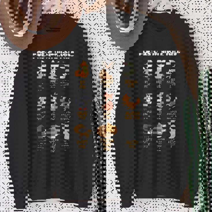 Cool Foxes Of The Worldかわいいキツネ動物愛好家ギフト スウェットシャツ 年配の女性への贈り物