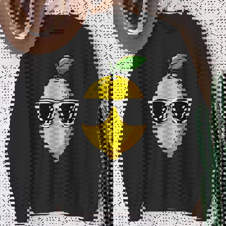 Cool Lemon Fruit Sunglasses Summer Citrus Vibes Sweatshirt Gifts for Old Women