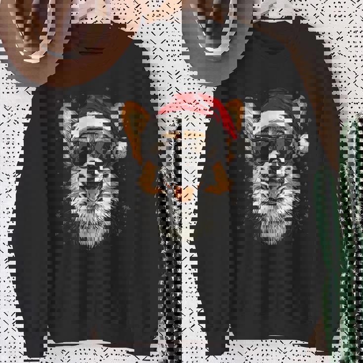 Corgi サンタハット 面白い かわいい 犬 ママ お父さん クリスマス スウェットシャツ 年配の女性への贈り物