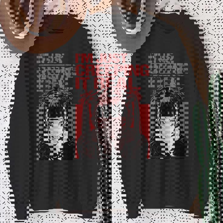 Creeping It Real ゴシック アニメ ソフト グランジ エモ オタク スウェットシャツ 年配の女性への贈り物