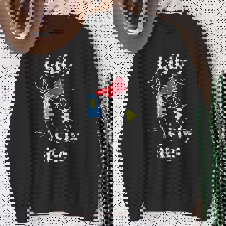 Daddy Is My Herouper Dad 手描き スウェットシャツ 年配の女性への贈り物