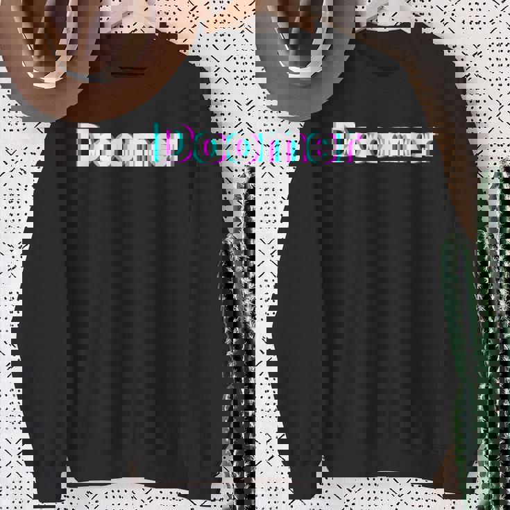 Doomer シャツ グリッチ レトロ スウェットシャツ 年配の女性への贈り物