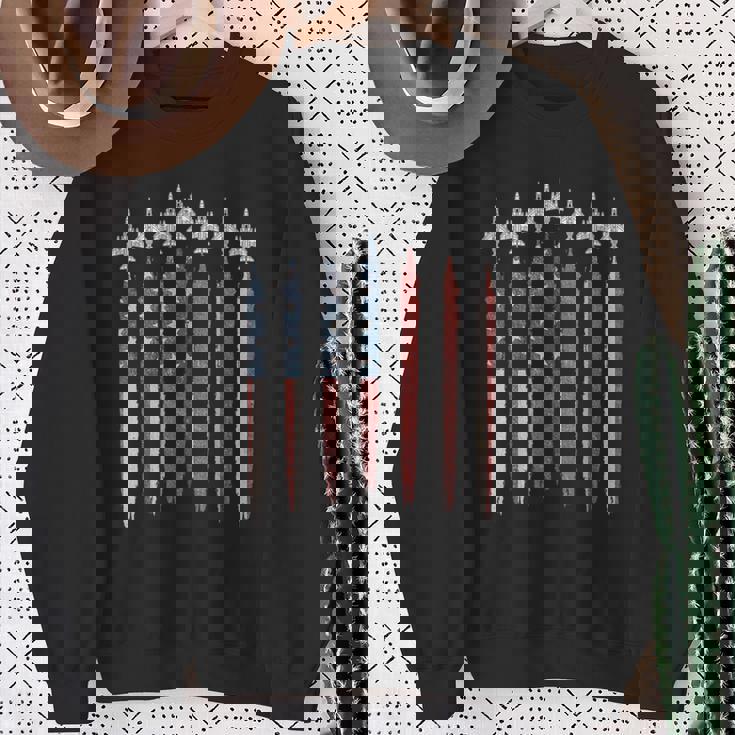 F4 ファントムファイタージェット アメリカ国旗 飛行機 F-4 7月4日 スウェットシャツ 年配の女性への贈り物