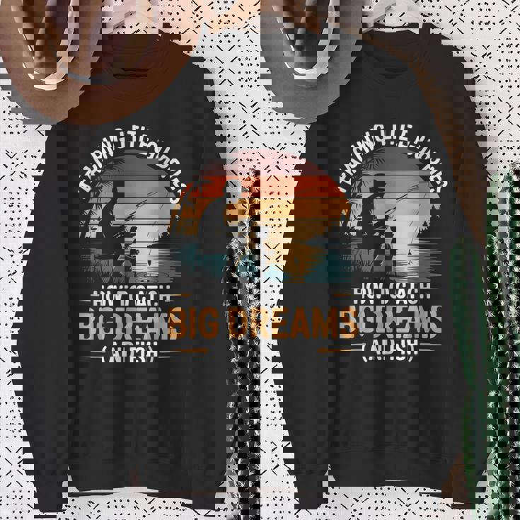 Fishing Dad How Catch Big Dreams 面白い父の日のギフト スウェットシャツ 年配の女性への贈り物