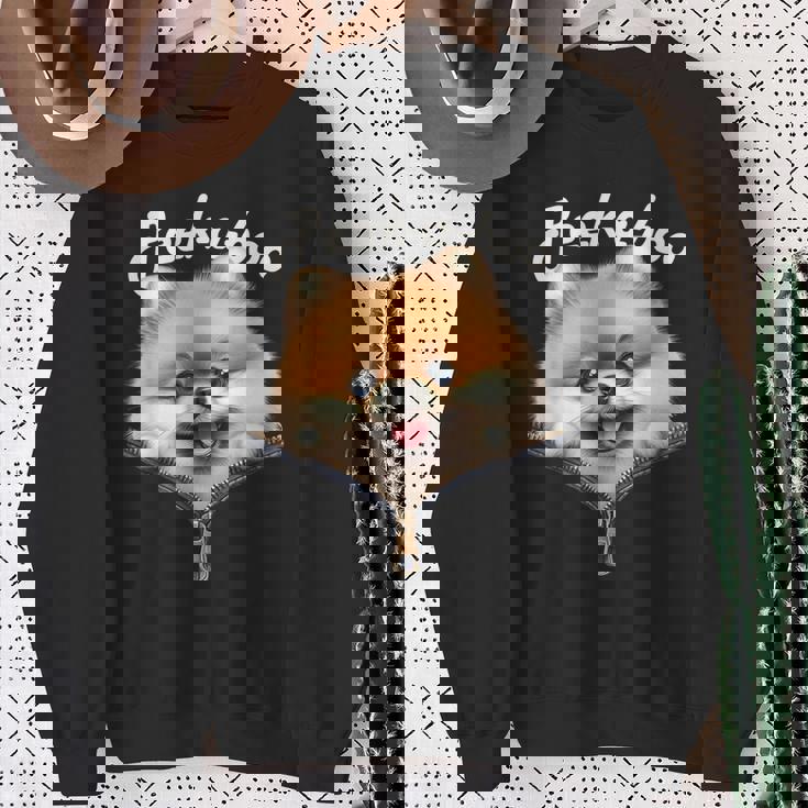 Peek-A-Boo ポメラニアン スウェットシャツ 年配の女性への贈り物