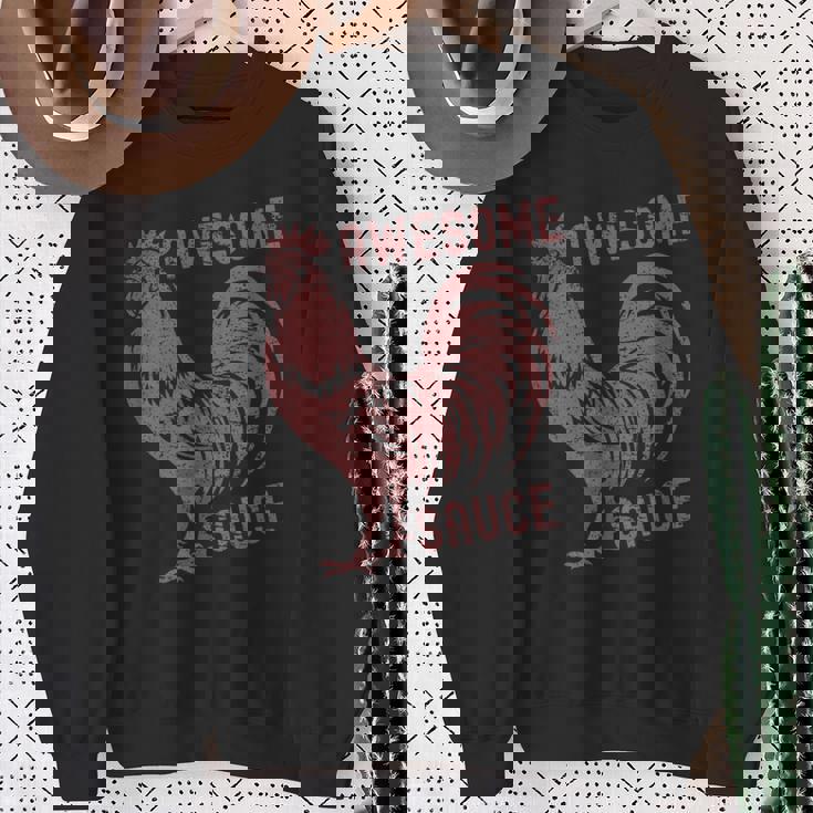 Pets Awesome Sauce With Picture Of Rooster Sweatshirt Gifts for Old Women
