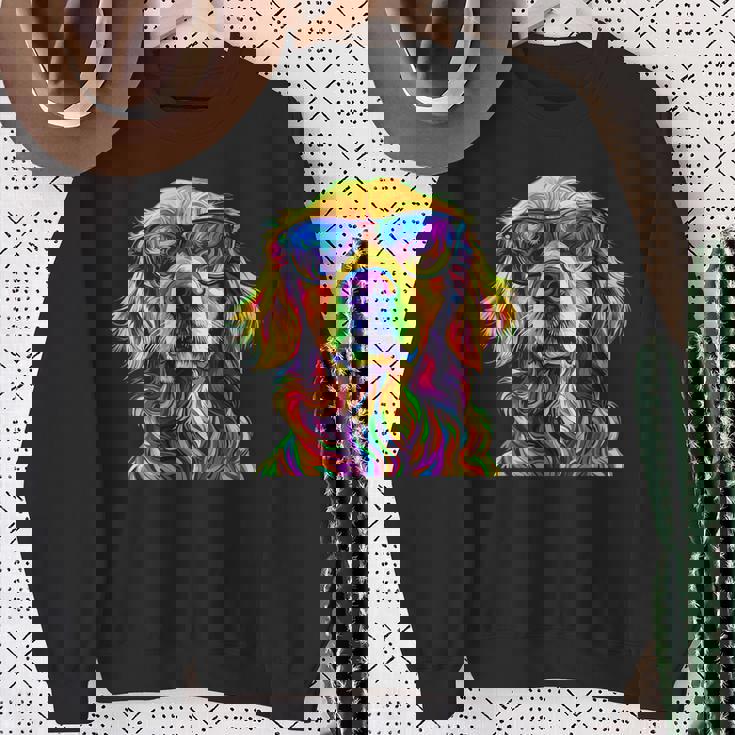 Golden Retriever Lovers カラフル 面白い ゴールデンレトリバー スウェットシャツ 年配の女性への贈り物