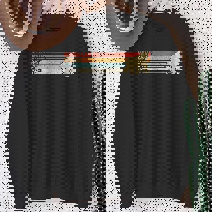 Gorillas Keep Meane Animal レディース ゴリラ ヴィンテージ 男性用 スウェットシャツ 年配の女性への贈り物