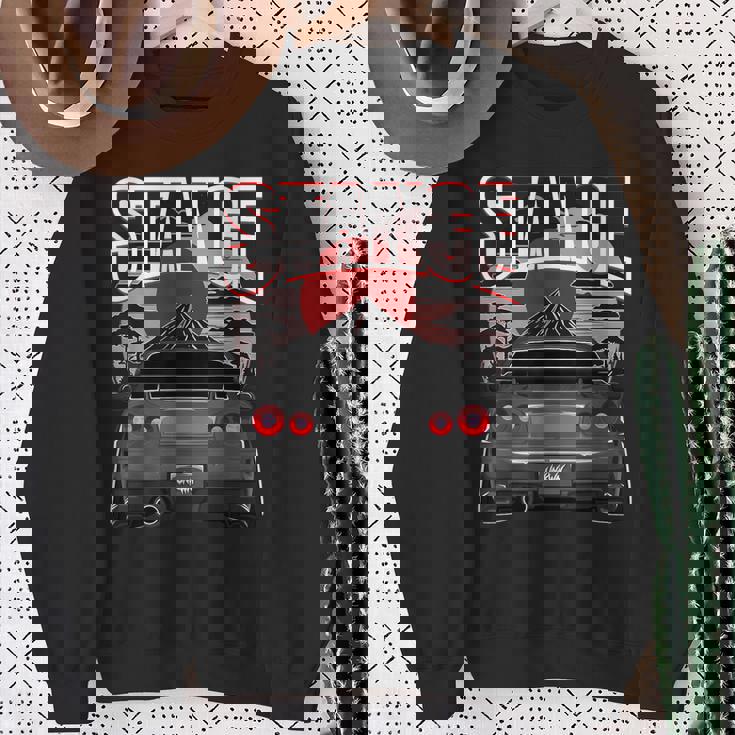 ブラック Gt R 34 Jdm スカイラインチューナー レーシングスタンス カードリフト スウェットシャツ 年配の女性への贈り物