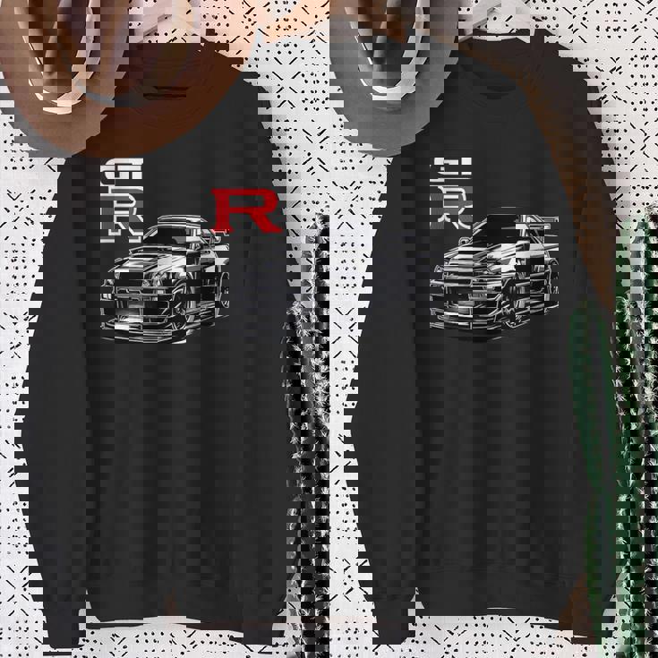 Gt R 34 レーシング ドラグ ドリフト Jdm Japan ストリートスポーツカー スウェットシャツ 年配の女性への贈り物