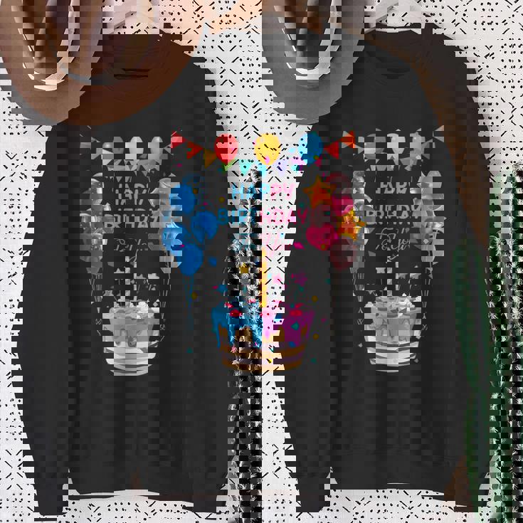 Happy Birthday To You ケーキとバルーンパーティー スウェットシャツ 年配の女性への贈り物