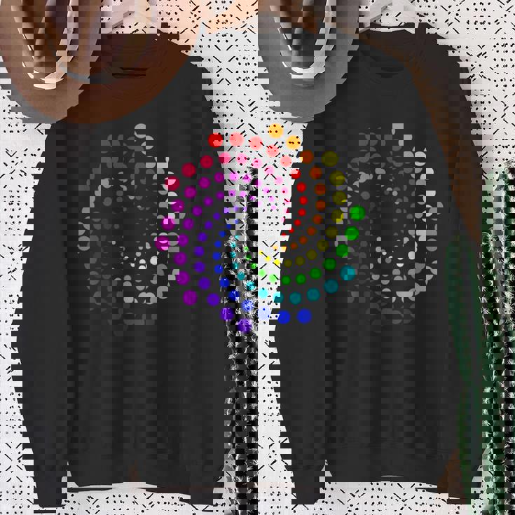 Happy Dot Day キッズ レインボー 水玉 スパイラル スウェットシャツ 年配の女性への贈り物