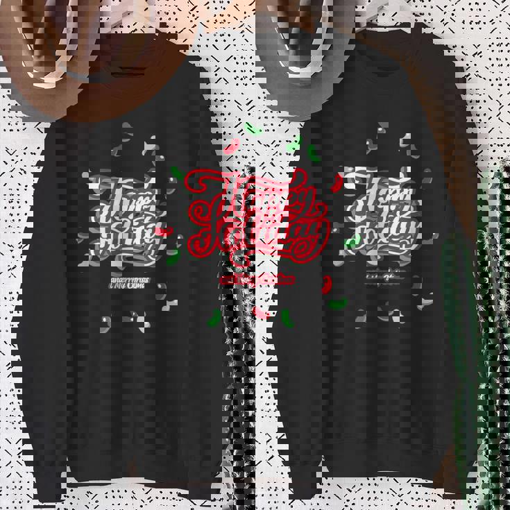 Happy Holiday And Merry Christmas Quote Festive Greetings スウェットシャツ 年配の女性への贈り物