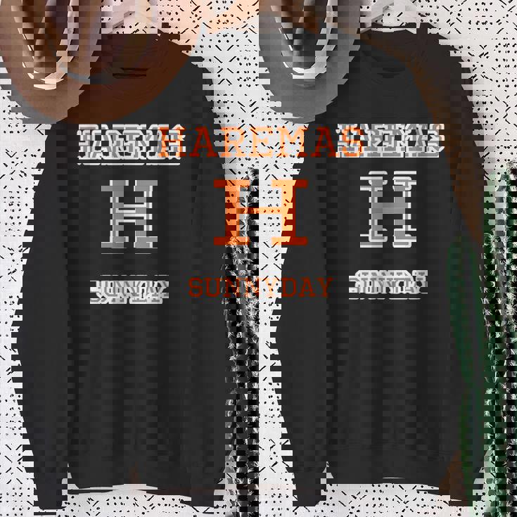 Haremas ハレマス 晴れます【変なデザイン屋さん】ブランド ロゴ パロディ 面白い スウェットシャツ 年配の女性への贈り物