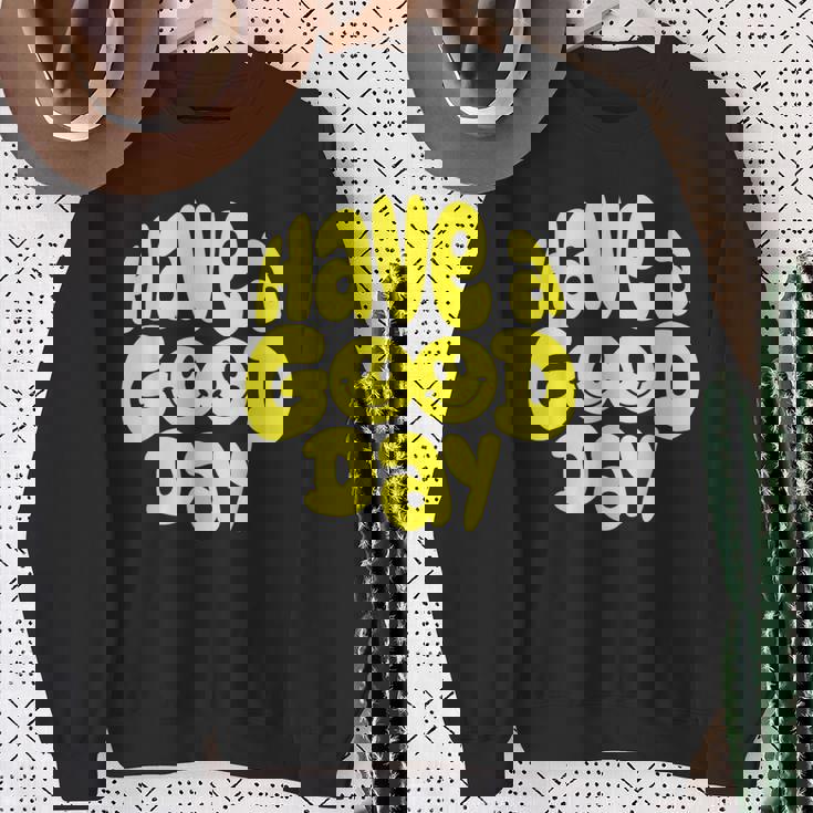 Have A Good Day レトロ ハッピーフェイス 90年代 スマイルフェイス 美学 スウェットシャツ 年配の女性への贈り物