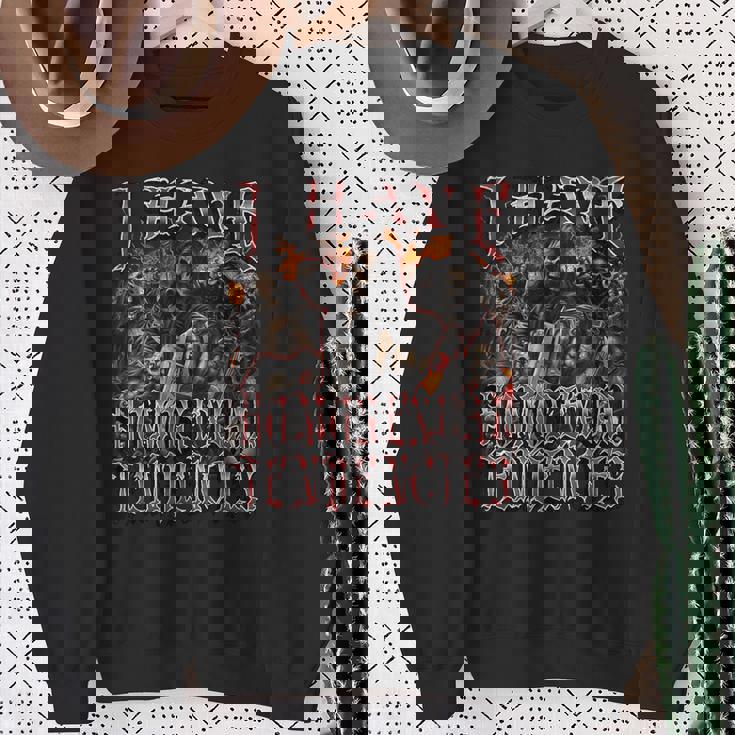 I Have Homosexual Tendencies 面白い ハード スケルトン ブーツレッグ スウェットシャツ 年配の女性への贈り物