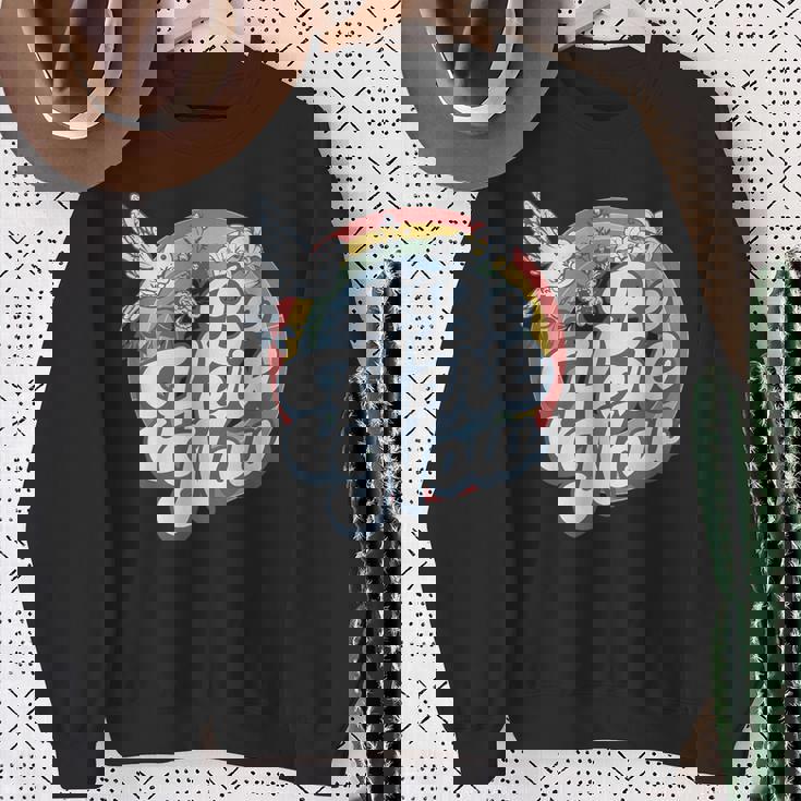 Be Here Now レトロ ヴィンテージ スピリチュアル マインドフルネス スウェットシャツ 年配の女性への贈り物