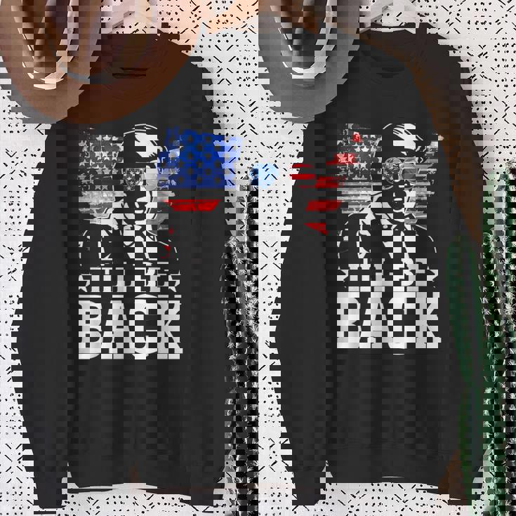 I'll Be Back Trump 2024 アメリカ大統領選挙トランプ スウェットシャツ 年配の女性への贈り物