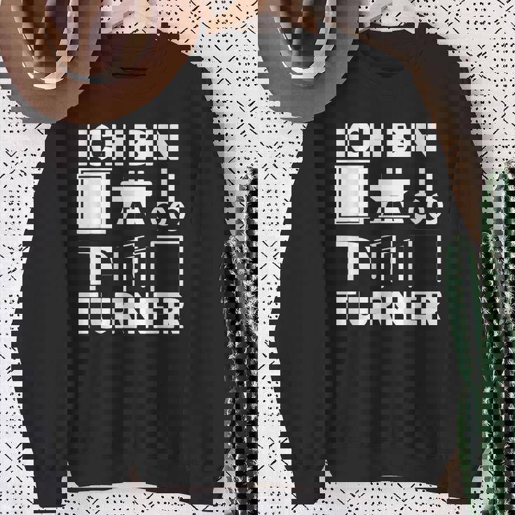 Ich Bin ターナー アート 体操モチーフ 男の子 メンズ スウェットシャツ 年配の女性への贈り物