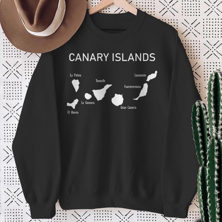 Islas Canarias Mapa Y Topónimos España Canarias Camisa de entrenamiento Regalos para ancianas