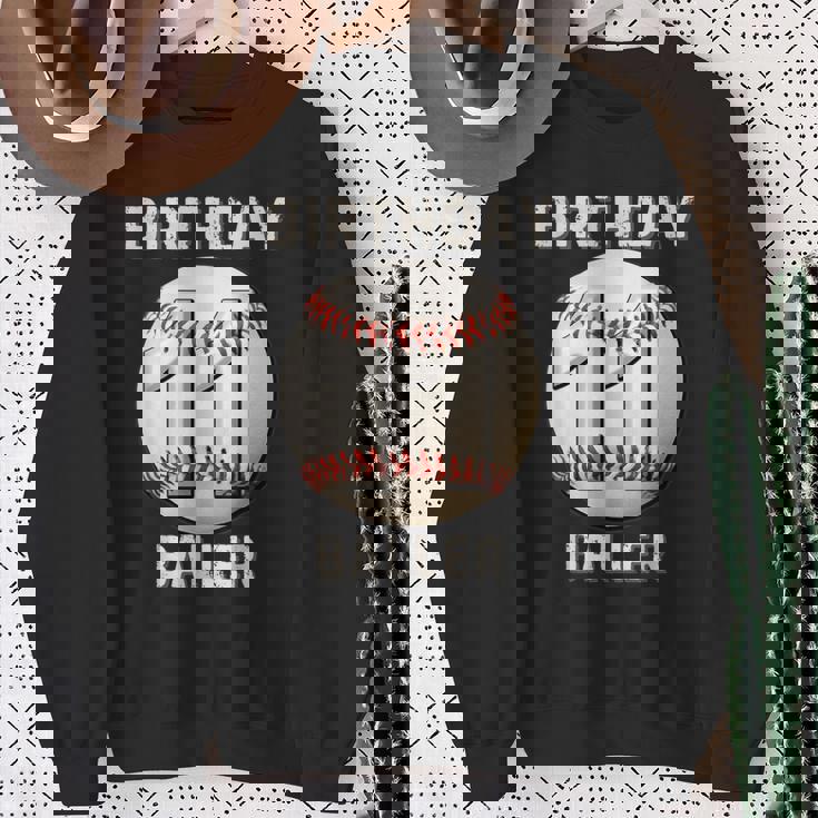 It's My 11Th Birthday 野球 11歳の少年少女 スウェットシャツ 年配の女性への贈り物