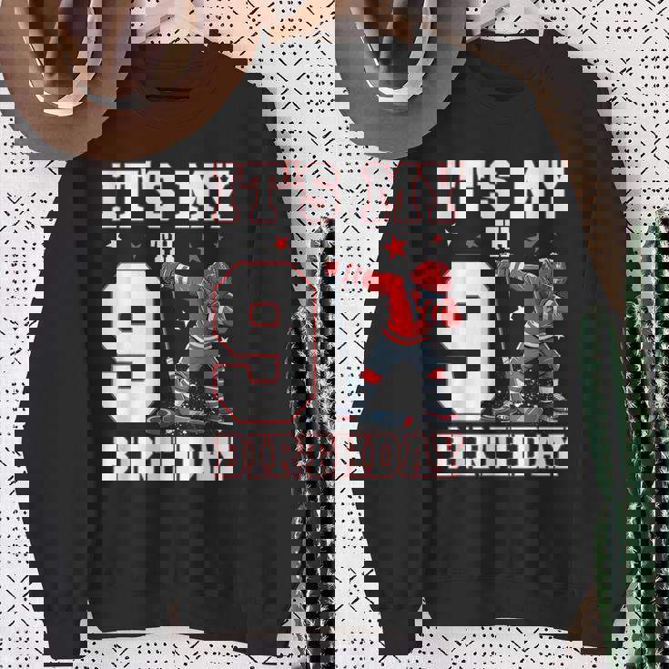 It's My 9Th Birthday 男の子 アイスホッケー ダビング 9歳 スウェットシャツ 年配の女性への贈り物