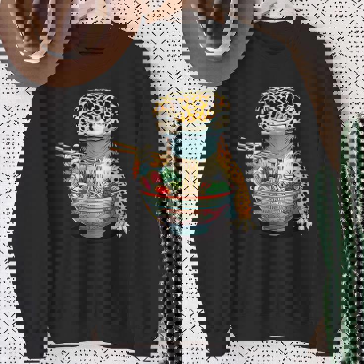 Japanese Kawaii Ramen Reptile Leopard Gecko ヒョウモントカゲモドキ スウェットシャツ 年配の女性への贈り物