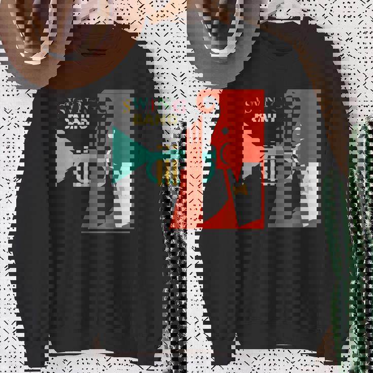 Jazz Music Player スイング バンド レトロ ヴィンテージ 70年代 スウェットシャツ 年配の女性への贈り物