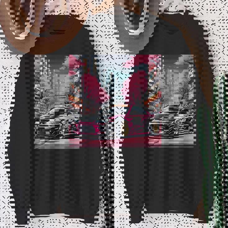 Jdm レトロ 和 ドリフト 車 東京 スカイライン 桜 スウェットシャツ 年配の女性への贈り物