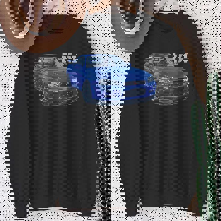 Jdm 車 R34 ベイサイド ブルー-Spec Ii スウェットシャツ 年配の女性への贈り物