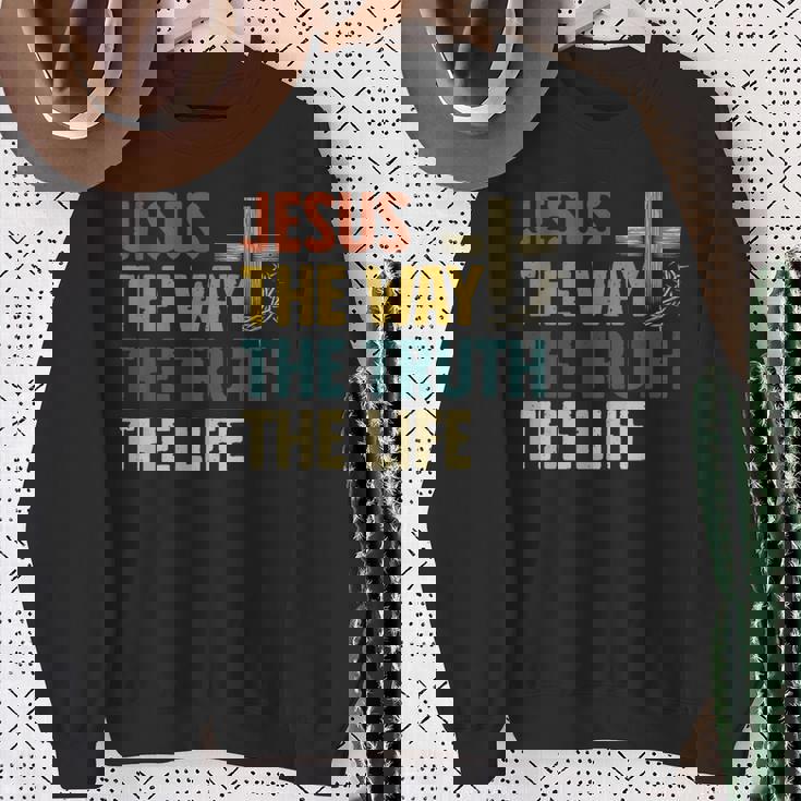 Jesus The Way The Truth The Life クリスチャン 信者 キリスト スウェットシャツ 年配の女性への贈り物