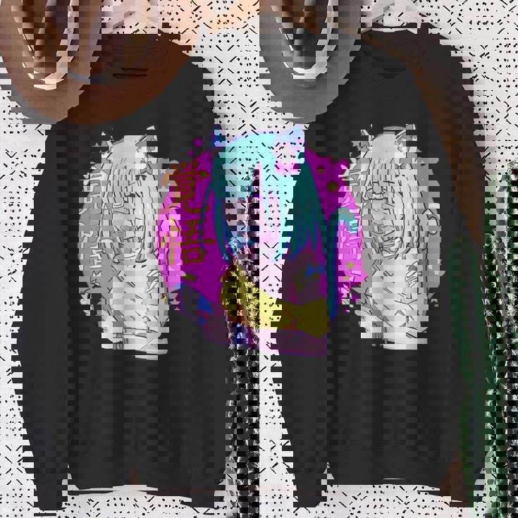 Kawaii Gamer ネコガール メンヘラ 美的パステル ゴス キュート スウェットシャツ 年配の女性への贈り物