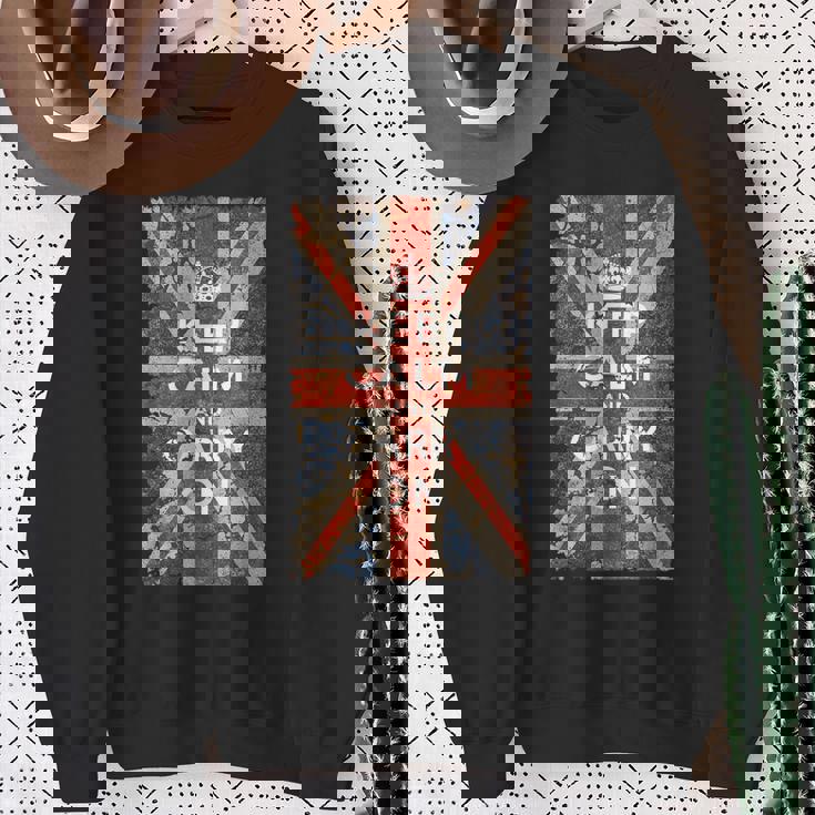 Keep Calm And Carry On Uk Flag スウェットシャツ 年配の女性への贈り物