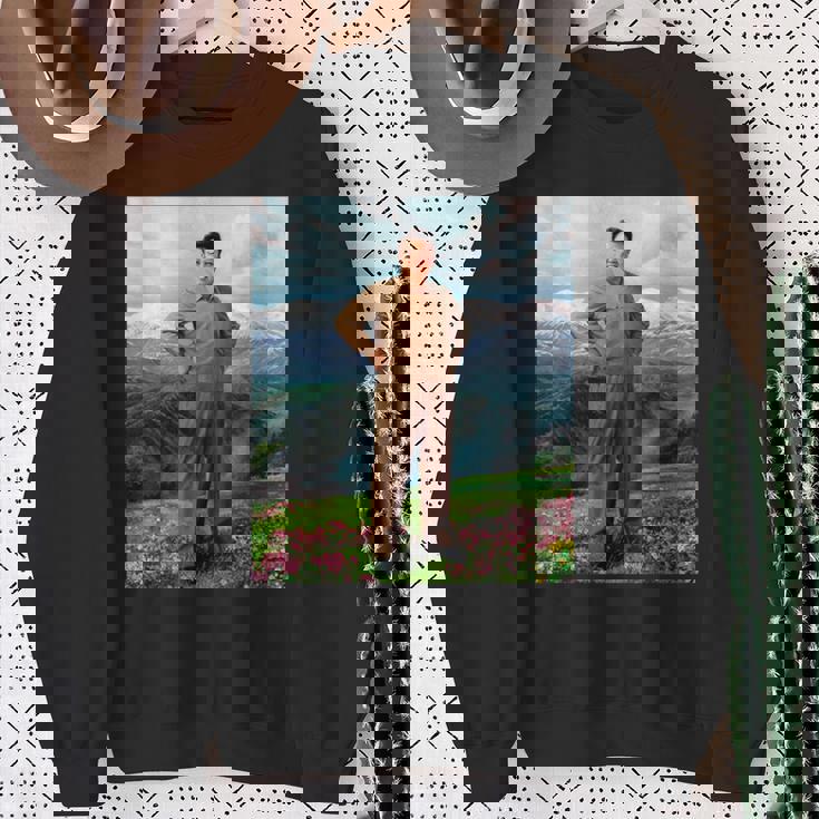 Kim Jong Il Kim Jong Un Humour North Korea スウェットシャツ 年配の女性への贈り物